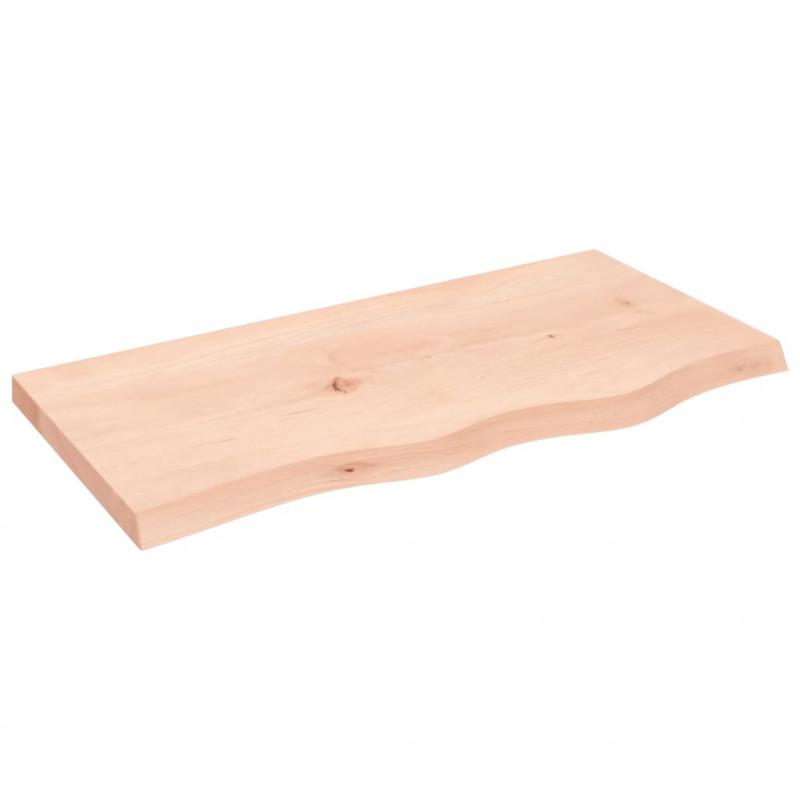 Blat stołu, 80x40x(2-4) cm, surowe lite drewno dębowe