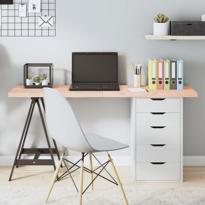 Blat stołu, 140x40x(2-4) cm, surowe lite drewno dębowe