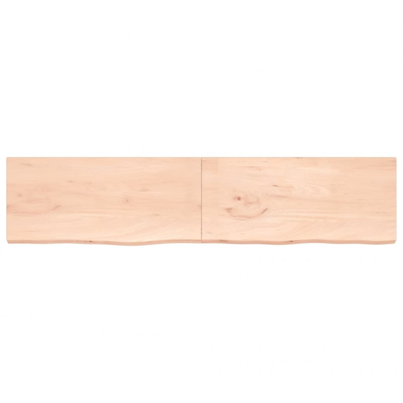 Blat stołu, 220x50x(2-4) cm, surowe lite drewno dębowe