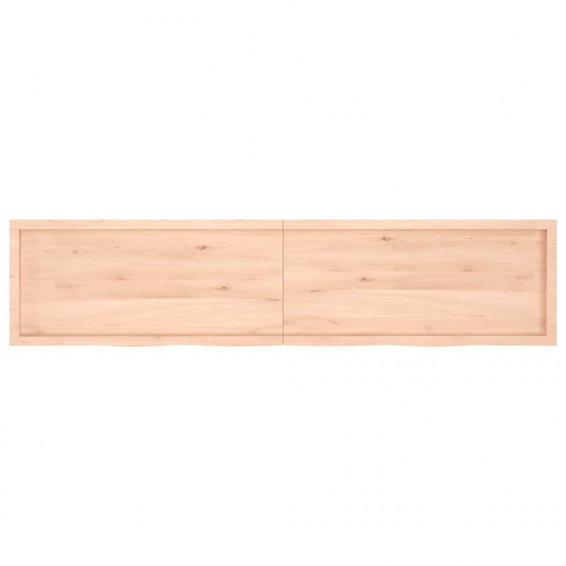 Blat stołu, 220x50x(2-4) cm, surowe lite drewno dębowe