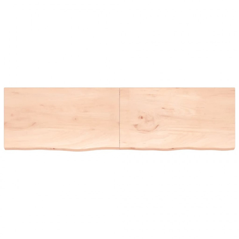 Blat stołu, 220x60x(2-4) cm, surowe lite drewno dębowe