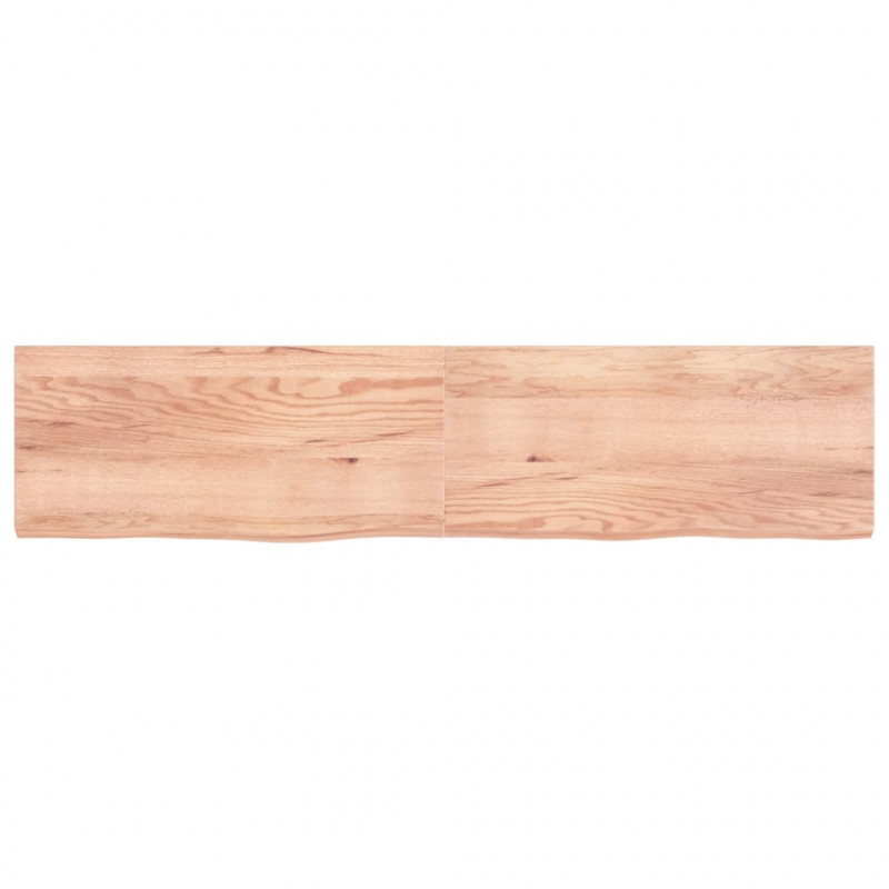 Blat do stołu, jasnobrązowy, 220x50x(2-6)cm, lite drewno dębowe