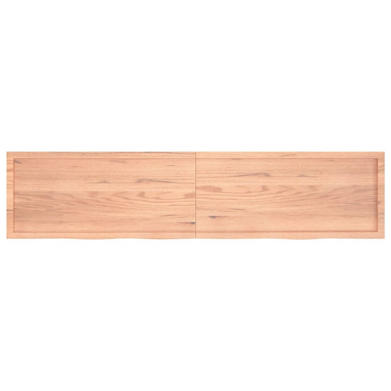 Blat do stołu, jasnobrązowy, 220x50x(2-6)cm, lite drewno dębowe