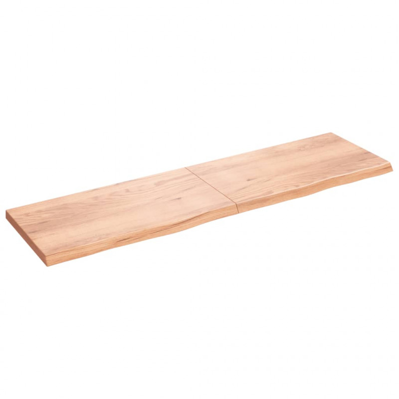 Blat do stołu, jasnobrązowy, 220x60x(2-6)cm, lite drewno dębowe