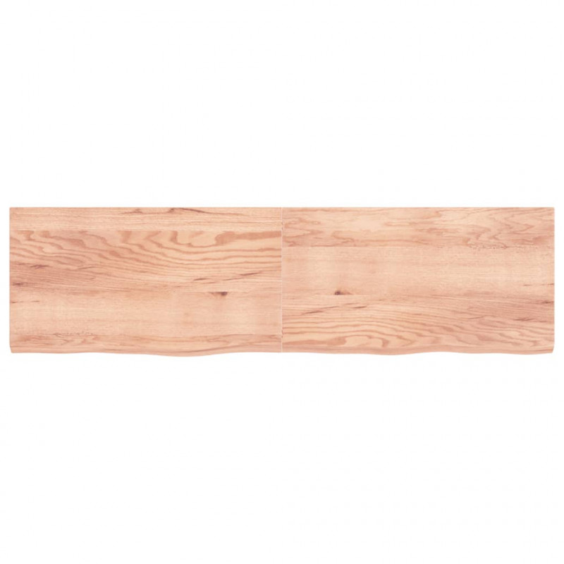 Blat do stołu, jasnobrązowy, 220x60x(2-6)cm, lite drewno dębowe