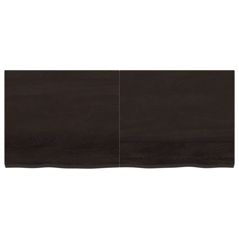 Blat stołu, ciemnobrązowy, 140x60x(2-4) cm, lite drewno dębowe