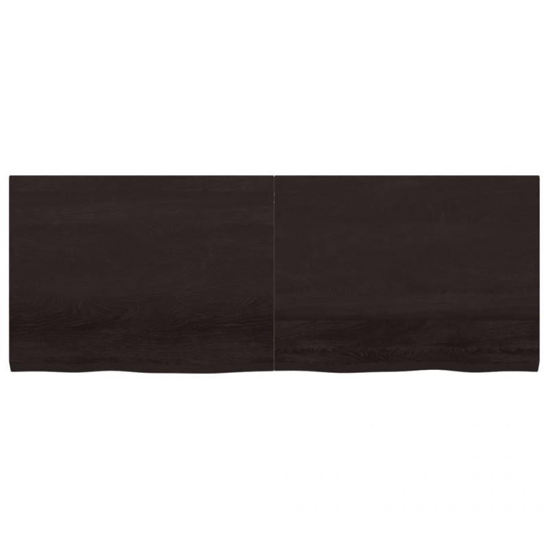 Blat stołu, ciemnobrązowy, 160x60x(2-4) cm, lite drewno dębowe