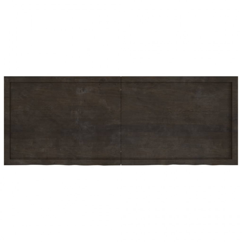 Blat stołu, ciemnobrązowy, 160x60x(2-4) cm, lite drewno dębowe