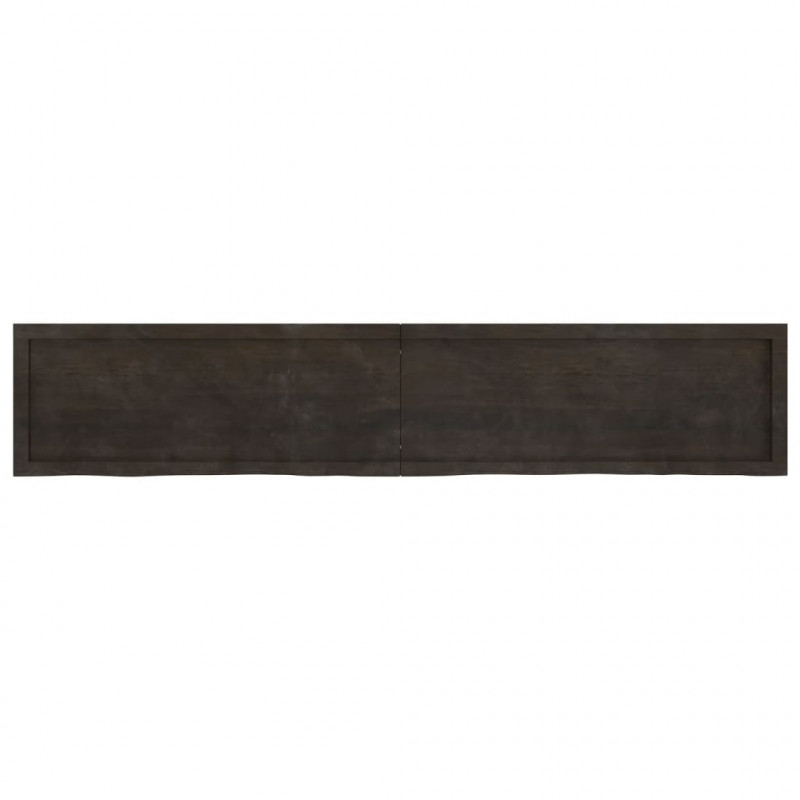 Blat stołu, ciemnobrązowy, 200x40x(2-6) cm, lite drewno dębowe