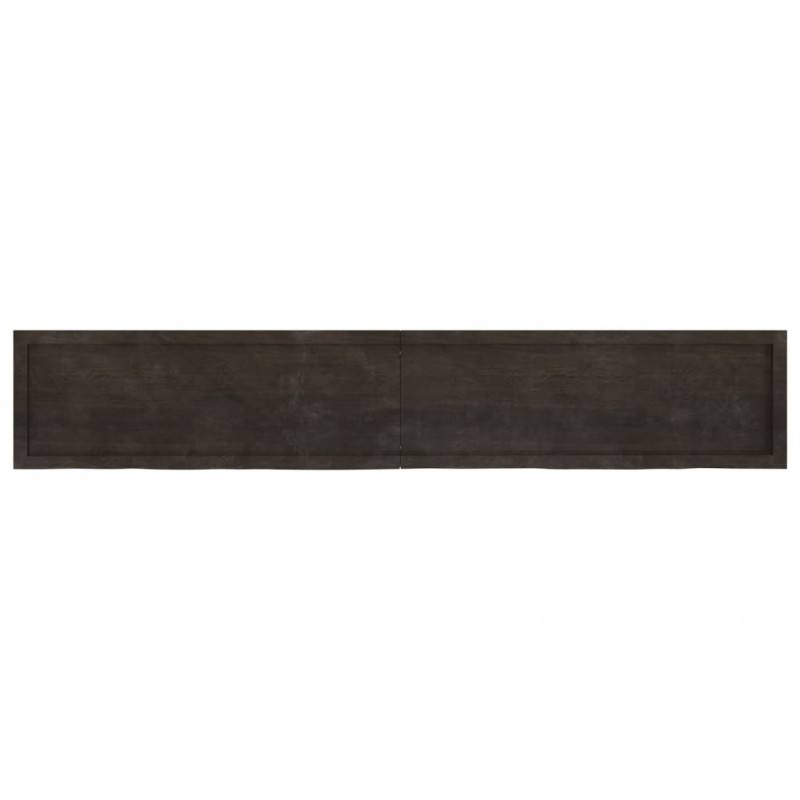 Blat stołu, ciemnobrązowy, 220x40x(2-6) cm, lite drewno dębowe