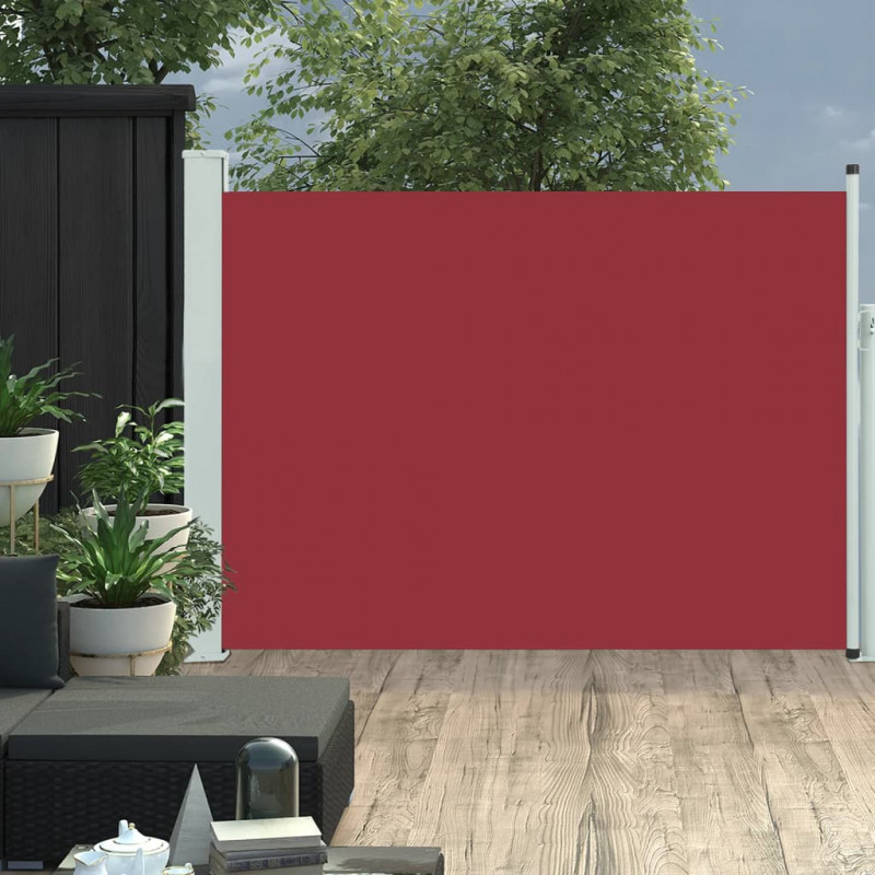 Wysuwana markiza boczna na taras, 120 x 500 cm, czerwona
