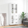 Witrynka biała połysk 69,5x34x180 cm materiał drewnopochodny