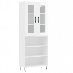 Witrynka biała połysk 69,5x34x180 cm materiał drewnopochodny