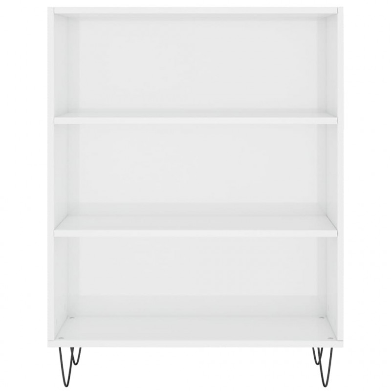 Witrynka biała połysk 69,5x34x180 cm materiał drewnopochodny