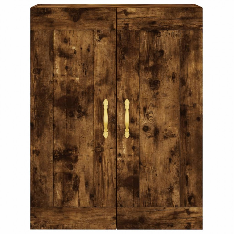 Witrynka przydymiony dąb 69,5x34x180 cm materiał drewnopochodny