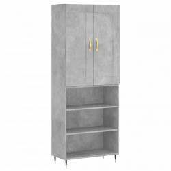 Witrynka, szarość betonu 69,5x34x180 cm materiał drewnopochodny
