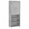 Witrynka, szarość betonu 69,5x34x180 cm materiał drewnopochodny