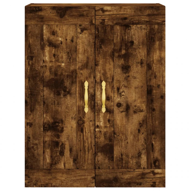 Witrynka przydymiony dąb 69,5x34x180 cm materiał drewnopochodny