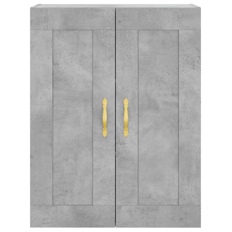 Witrynka, szarość betonu 69,5x34x180 cm materiał drewnopochodny