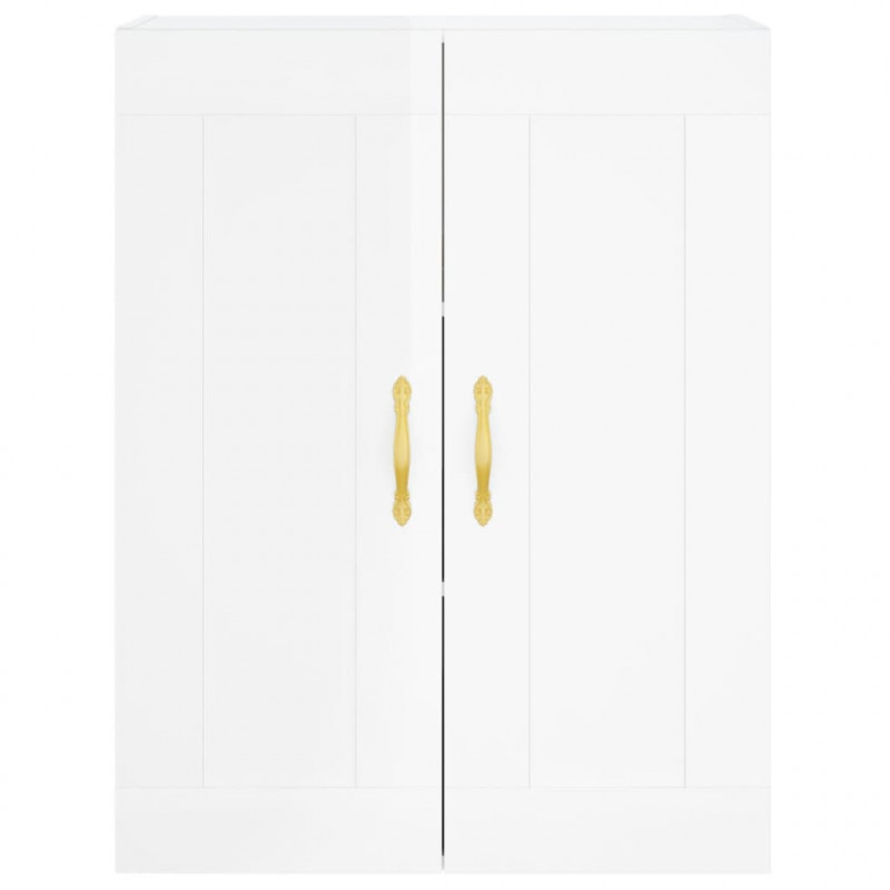 Witrynka biała połysk 69,5x34x180 cm materiał drewnopochodny