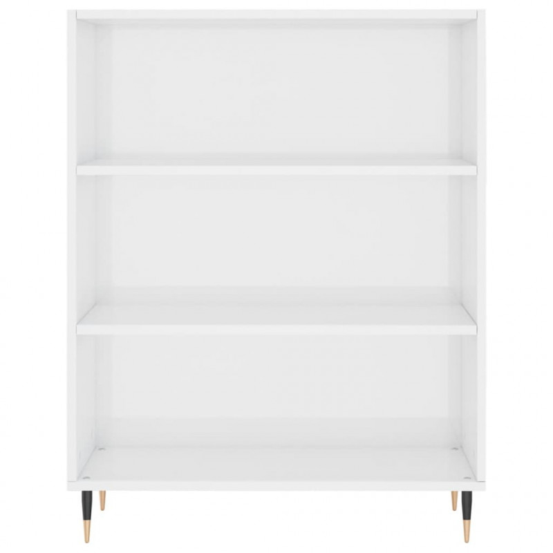 Witrynka biała połysk 69,5x34x180 cm materiał drewnopochodny