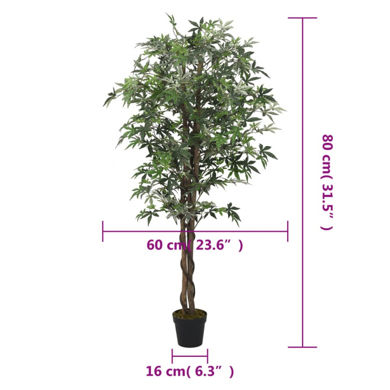 Sztuczny klon, 224 liście, 80 cm, zielony