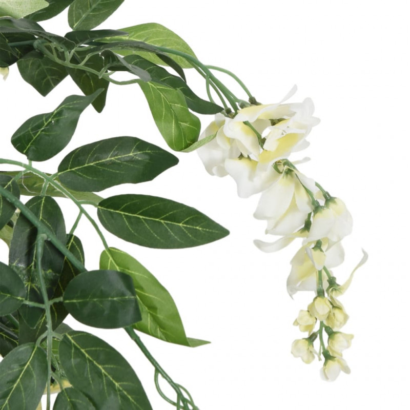 Sztuczna wisteria, 840 liści, 150 cm, zielono-biała