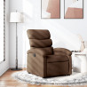 Fotel rozkładany, brązowy, obity tkaniną