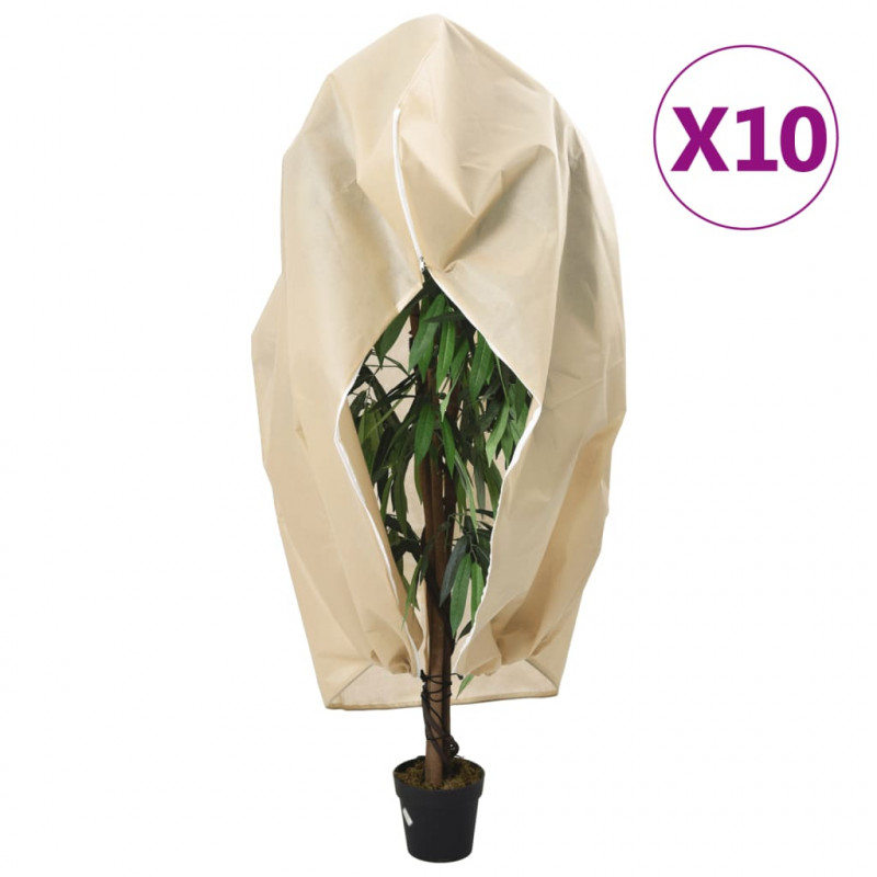 Kaptury ochronne z suwakiem, 10 szt., 70 g/m², 1,2x1,8 m