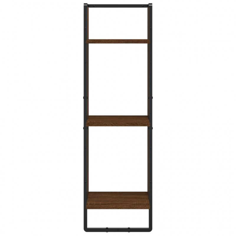 Zestaw 6 półek ściennych z drążkami, brązowy dąb