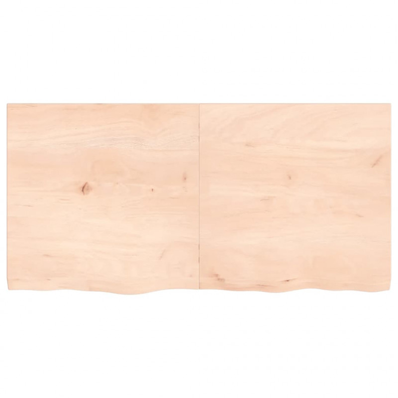 Półka, 120x60x(2-4) cm, surowe lite drewno dębowe