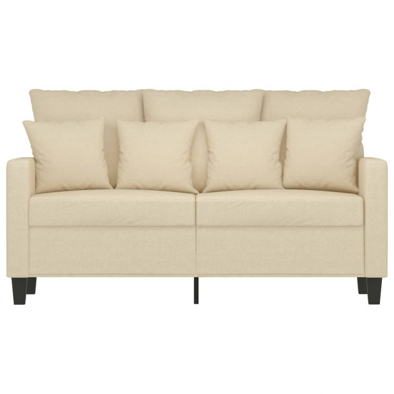 2-osobowa sofa, kremowa, 120 cm, tapicerowana tkaniną