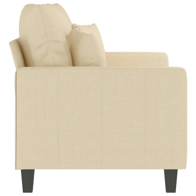 2-osobowa sofa, kremowa, 120 cm, tapicerowana tkaniną