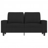 Sofa 2-osobowa, czarna, 120 cm, tapicerowana tkaniną