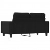 Sofa 2-osobowa, czarna, 120 cm, tapicerowana tkaniną