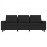 Sofa 3-osobowa, czarna, 180 cm, tapicerowana tkaniną