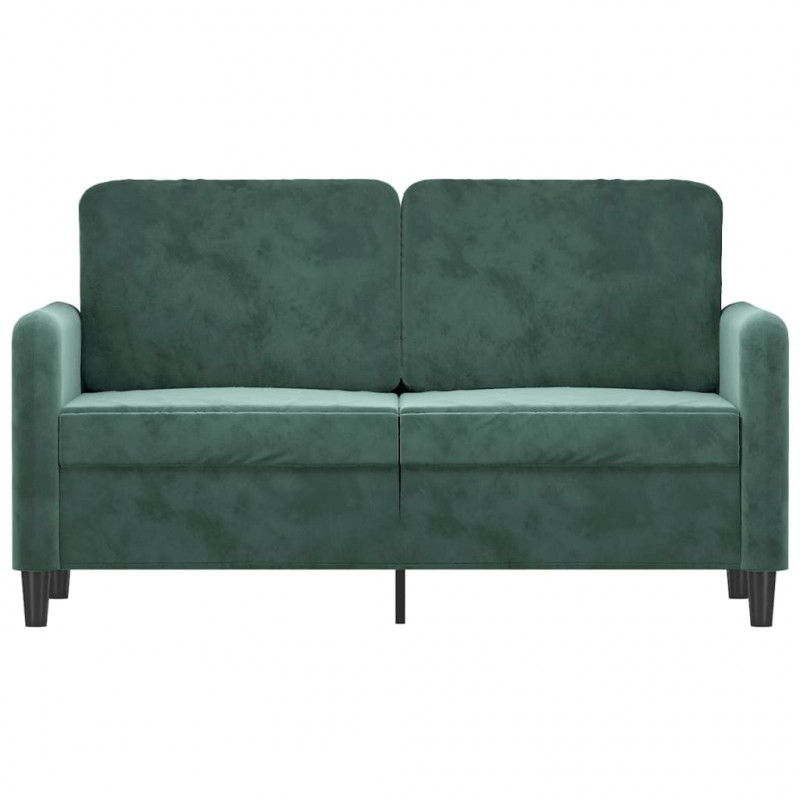 Sofa 2-osobowa, ciemnozielona, 120 cm, tapicerowana aksamitem