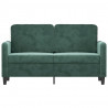 Sofa 2-osobowa, ciemnozielona, 120 cm, tapicerowana aksamitem