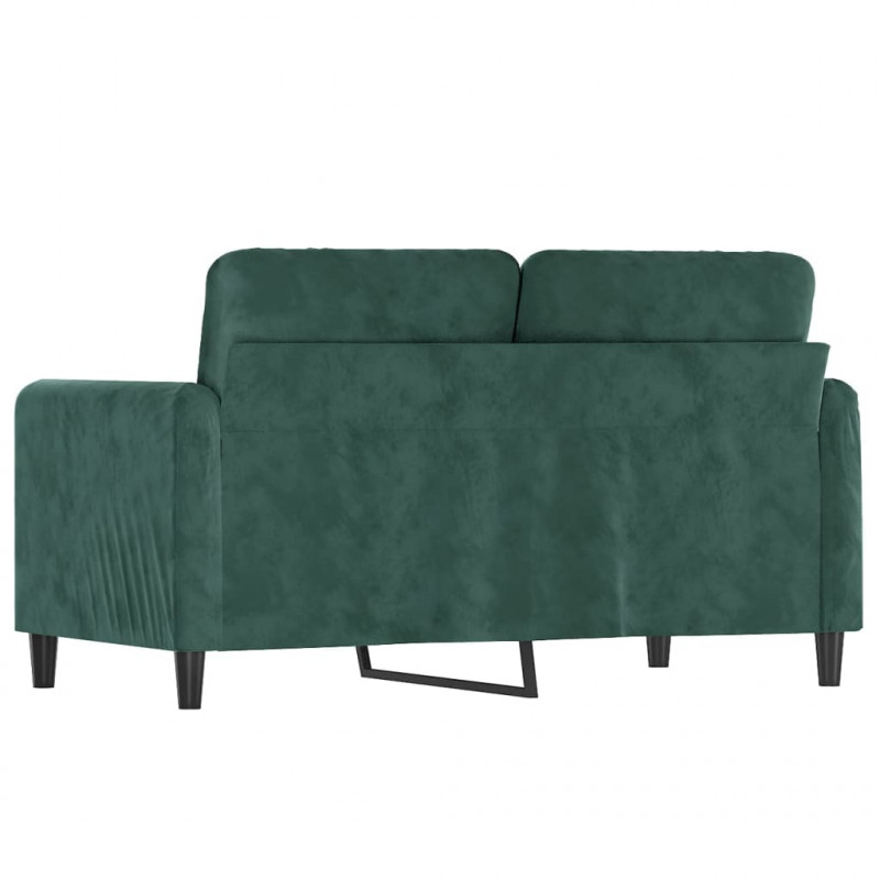 Sofa 2-osobowa, ciemnozielona, 120 cm, tapicerowana aksamitem