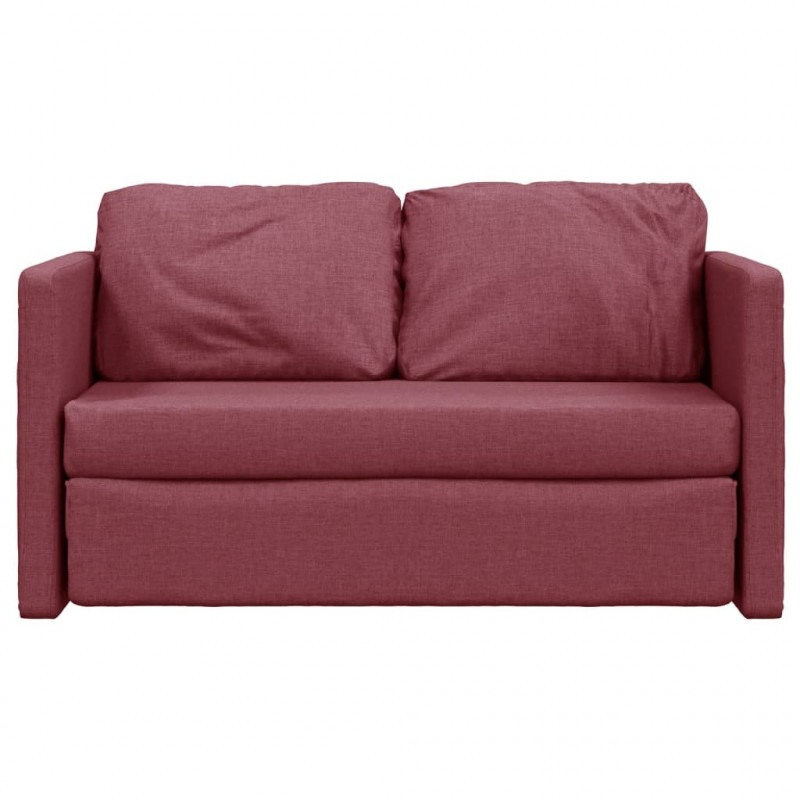 Sofa podłogowa 2-w-1, winna czerwień, 112x174x55 cm, tkanina
