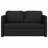 Sofa podłogowa 2-w-1, czarna, 112x174x55 cm, sztuczna skóra