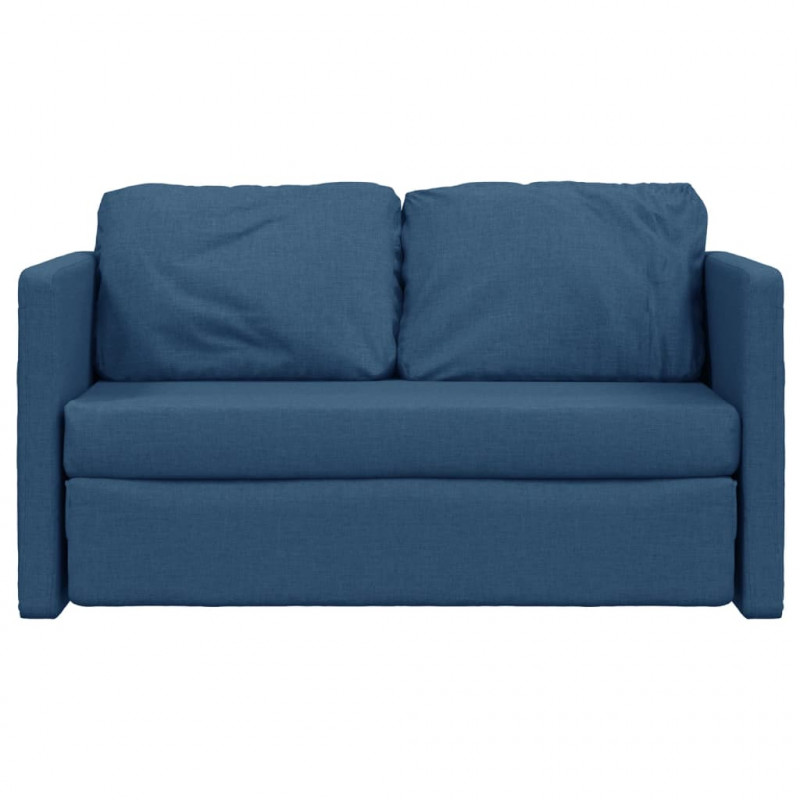Sofa podłogowa 2-w-1, niebieska, 112x174x55 cm, tkanina