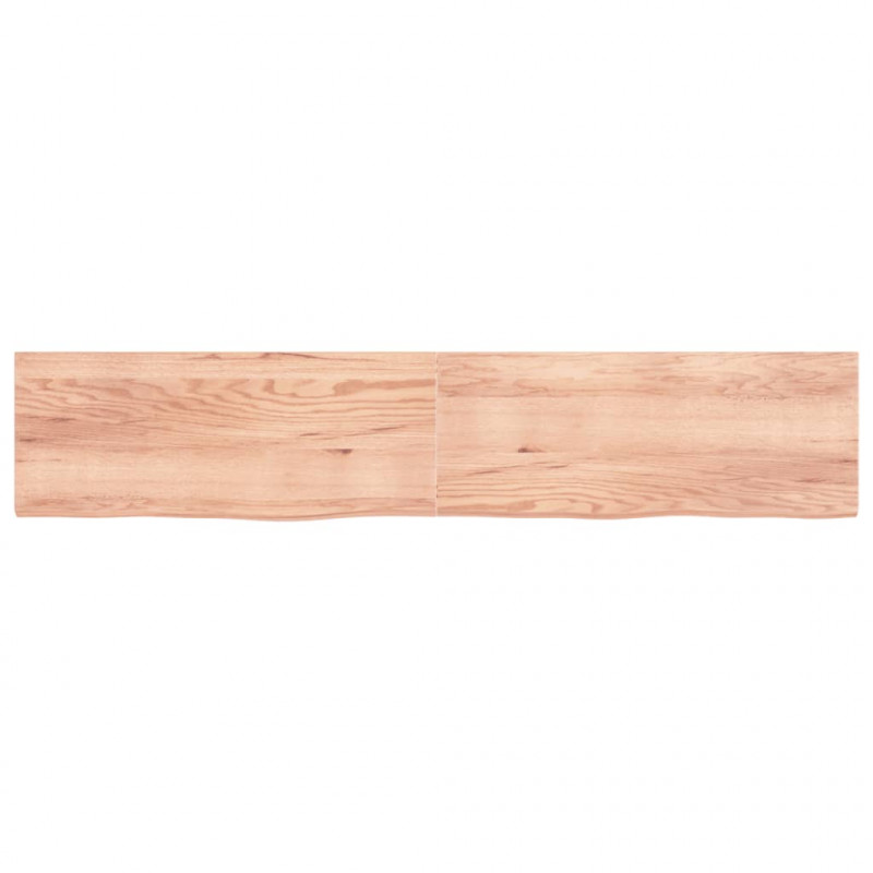 Półka, brązowa, 200x40x(2-4) cm, lakierowane lite drewno dębowe