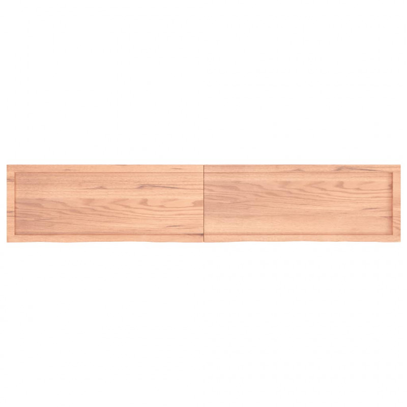 Półka, brązowa, 200x40x(2-4) cm, lakierowane lite drewno dębowe