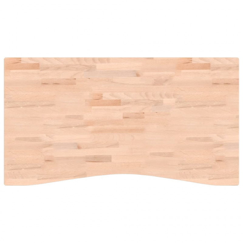 Blat do biurka, 110x(55-60)x1,5 cm, lite drewno bukowe