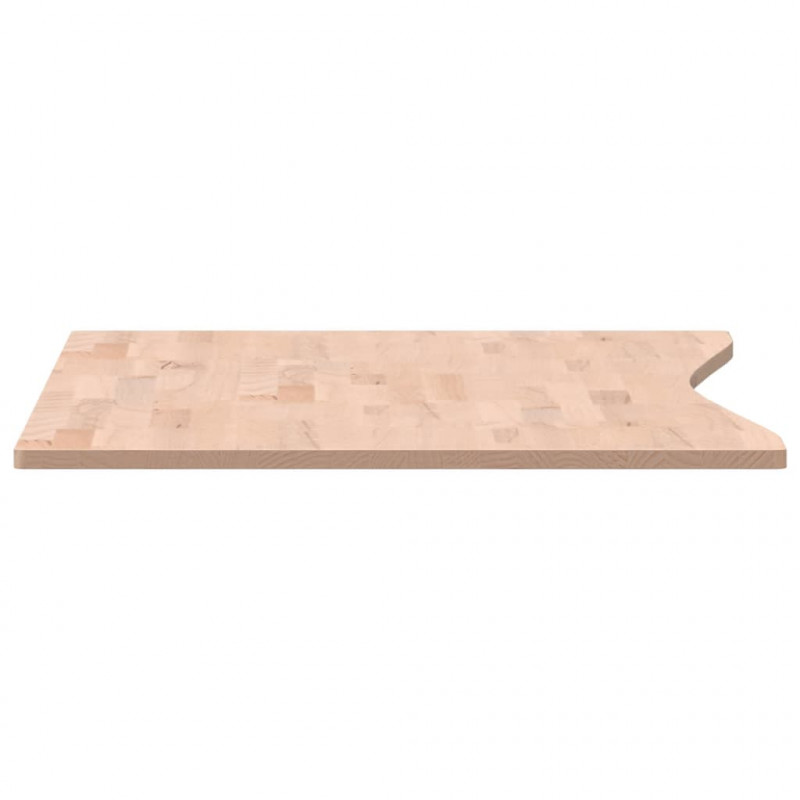 Blat do biurka, 110x(55-60)x1,5 cm, lite drewno bukowe