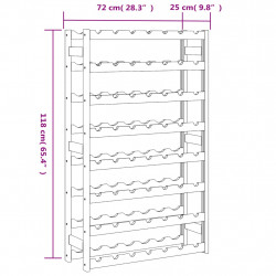 Stojak na 56 butelek wina, brązowy, lite drewno sosnowe