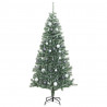 Sztuczna choinka z 300 LED, bombkami i śniegiem, 180 cm