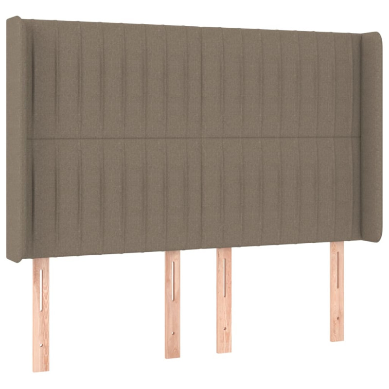 Łóżko kontynentalne z materacem, taupe, 140x190 cm, tkanina