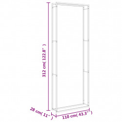 Stojak na drewno opałowe, 110x28x312 cm, stal nierdzewna